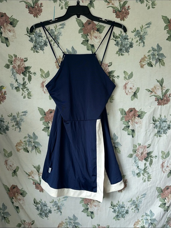 STAUD Dresses & Skirts - STAUD Navy Mini Dress with White Trim